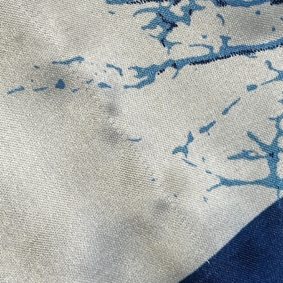 Corciova Abstract Womens Satin Scarf Trees Blue Pink Coral Cream Square - Picture 7 of 12